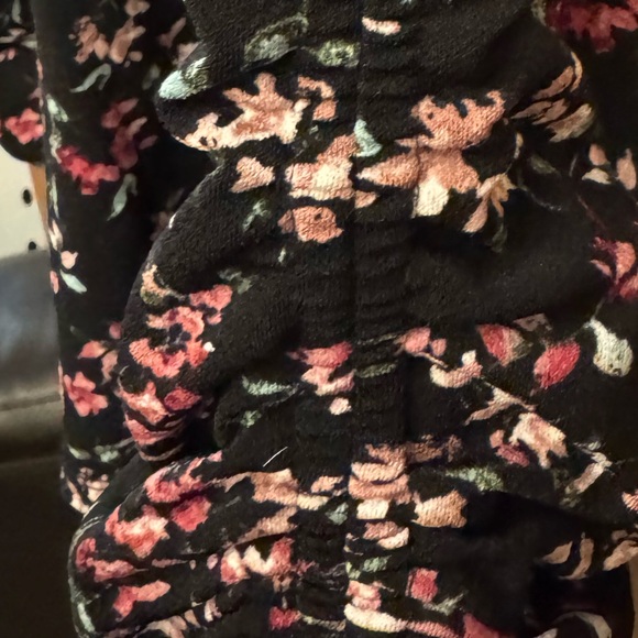 Elle, Floral Short Sleeve Blouse, Rouched Sides, XXL - Picture 2 of 4